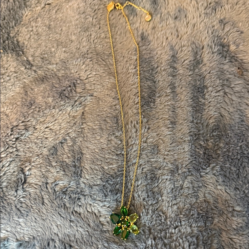 Swarovski Gold and Green Floral Necklace
